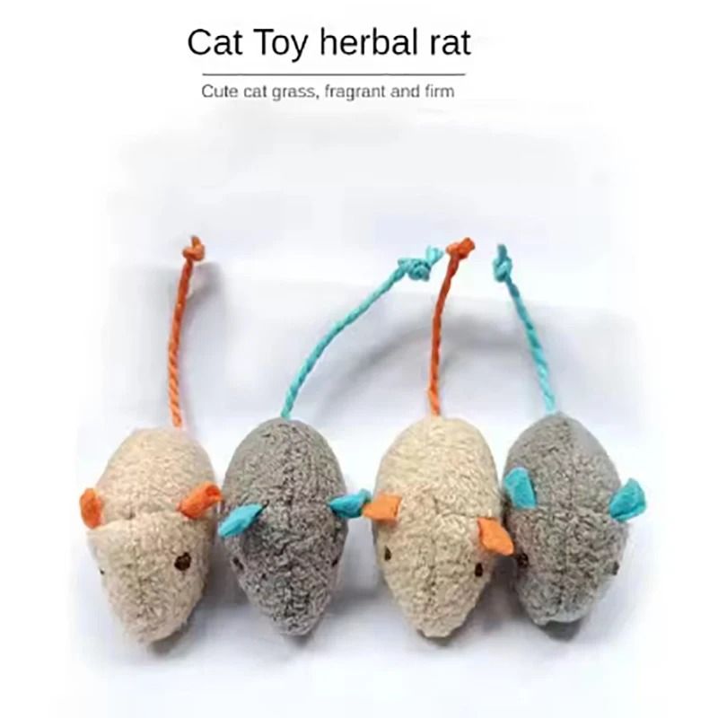 Simulated Plush Mouse Cat Toy Set Durable Scratch Resistant Cat Play Toy