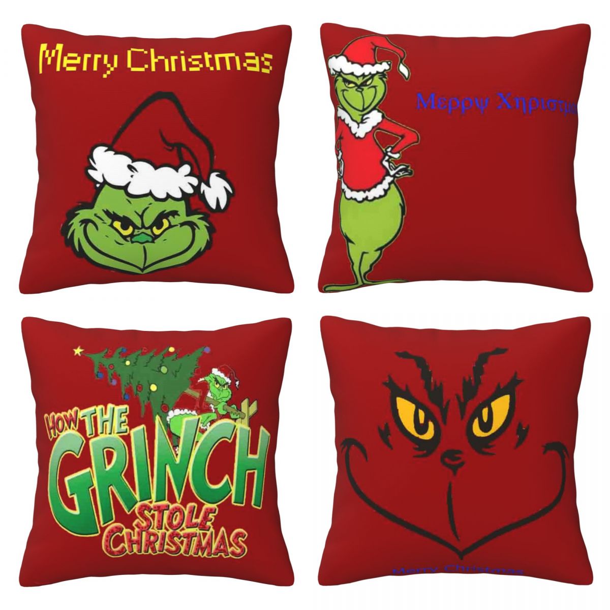 Red Merry Christmas Pillowcase, Sofa Home Decor Cushion for Festive Vibes