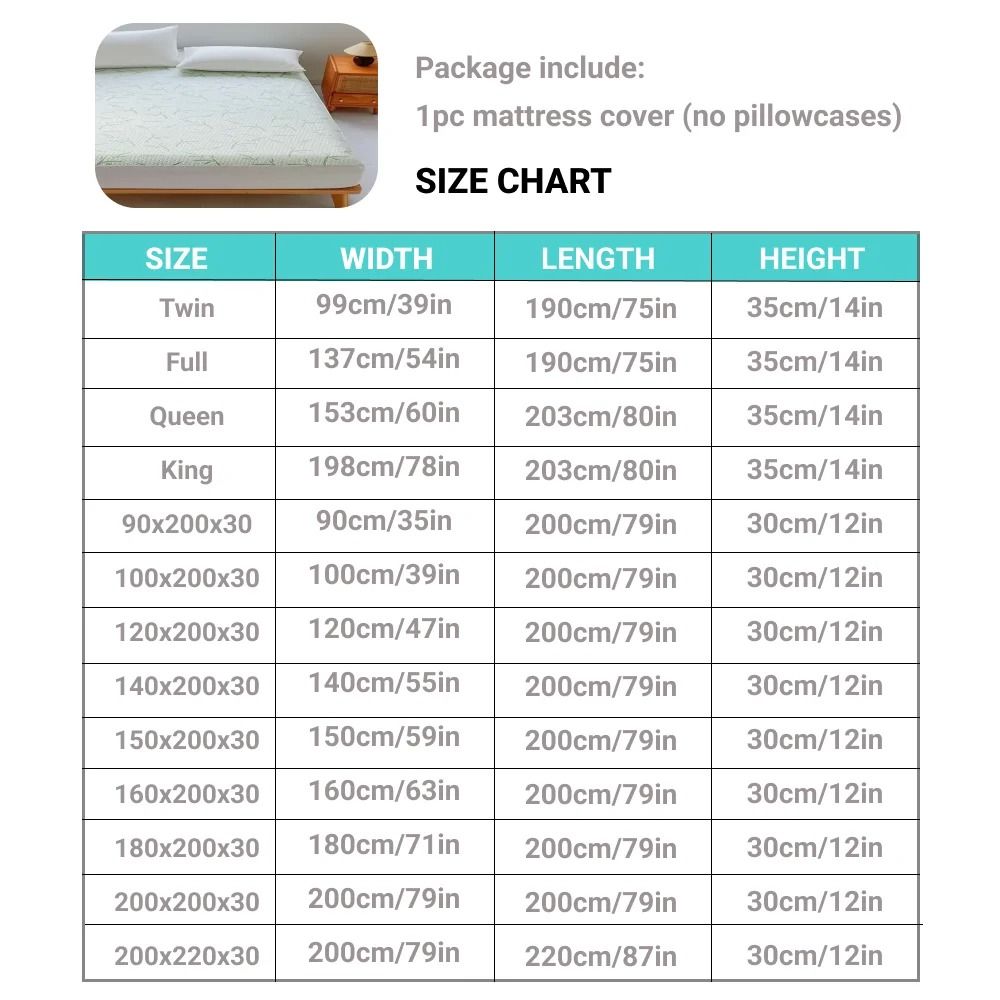 Waterproof Bamboo Mattress Cover Cooling Fitted Sheet Deep Pocket
