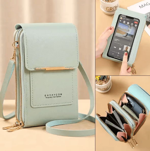 SmartChic Touch Screen Crossbody Phone Bag Soft Leather Women Wallet Purse with Strap Stylish Hands-Free Travel Handbag