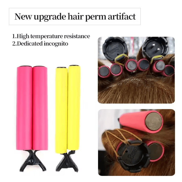 Marseilis Hair Rollers Set Cold Rods Curler Bars and Hair Clips for Fluffy Wavy and Perm Styles