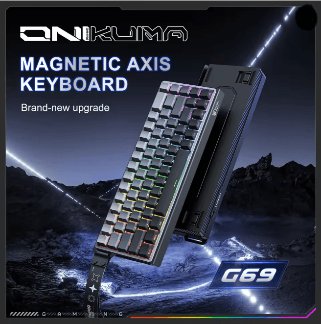 ONIKUMA G69 Magnetic Gaming Keyboard 60 Percent Wired Rapid Trigger 8000Hz