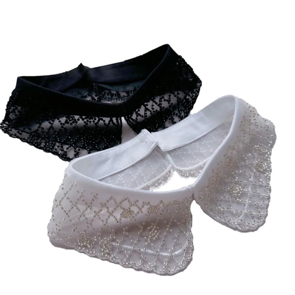 Double-Layer Detachable Lace Collar – Embroidered Bead Lace-Up Shawl – High-Yield Sartorial Interaction Hub