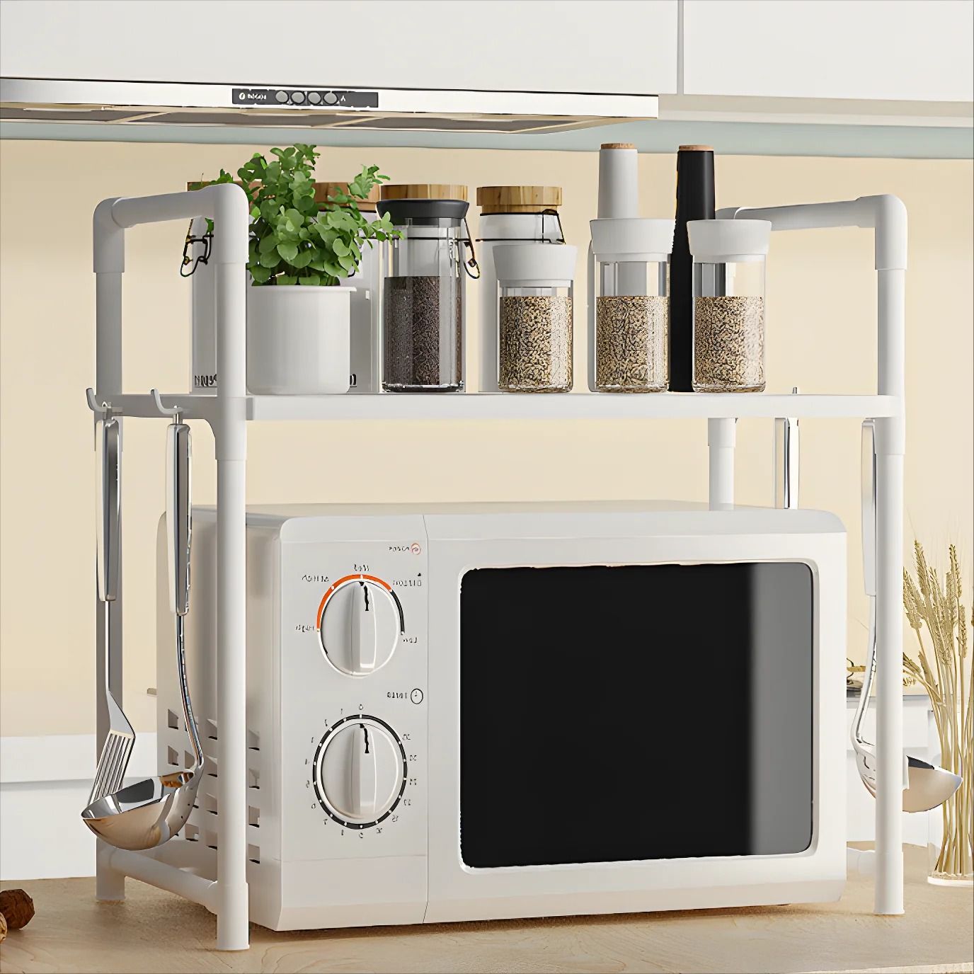 Microwave Oven Storage Rack Countertop Kitchen Organizer Shelf