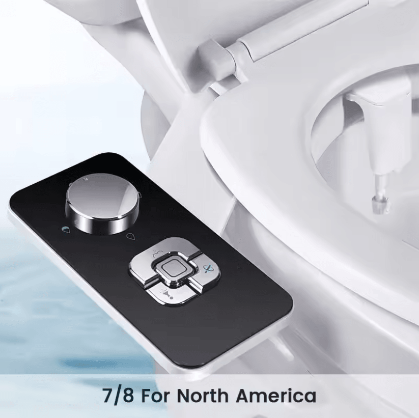 Non Electric Bidet Toilet Seat Attachment with Adjustable Water Pressure and Self Cleaning Nozzle