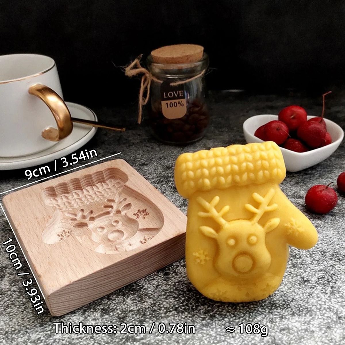 Christmas 3D Engraved Wooden Cookie Mold