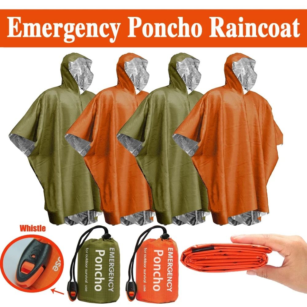 Emergency Waterproof Survival Poncho and Blanket – Lightweight Thermal Raincoat for Camping and Outdoor Safety