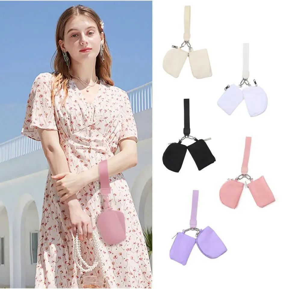 Portable Mini Zip-Around Keychain Wristlet