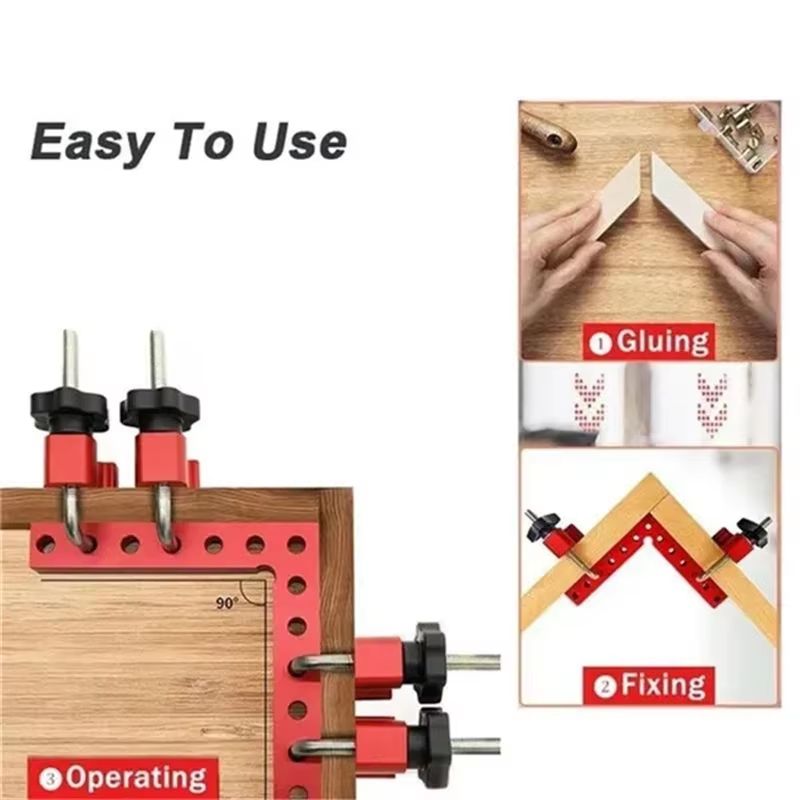 3-Piece 90 Degree L-Shaped Woodworking Corner Clamps Carpenter Square Fixture Set