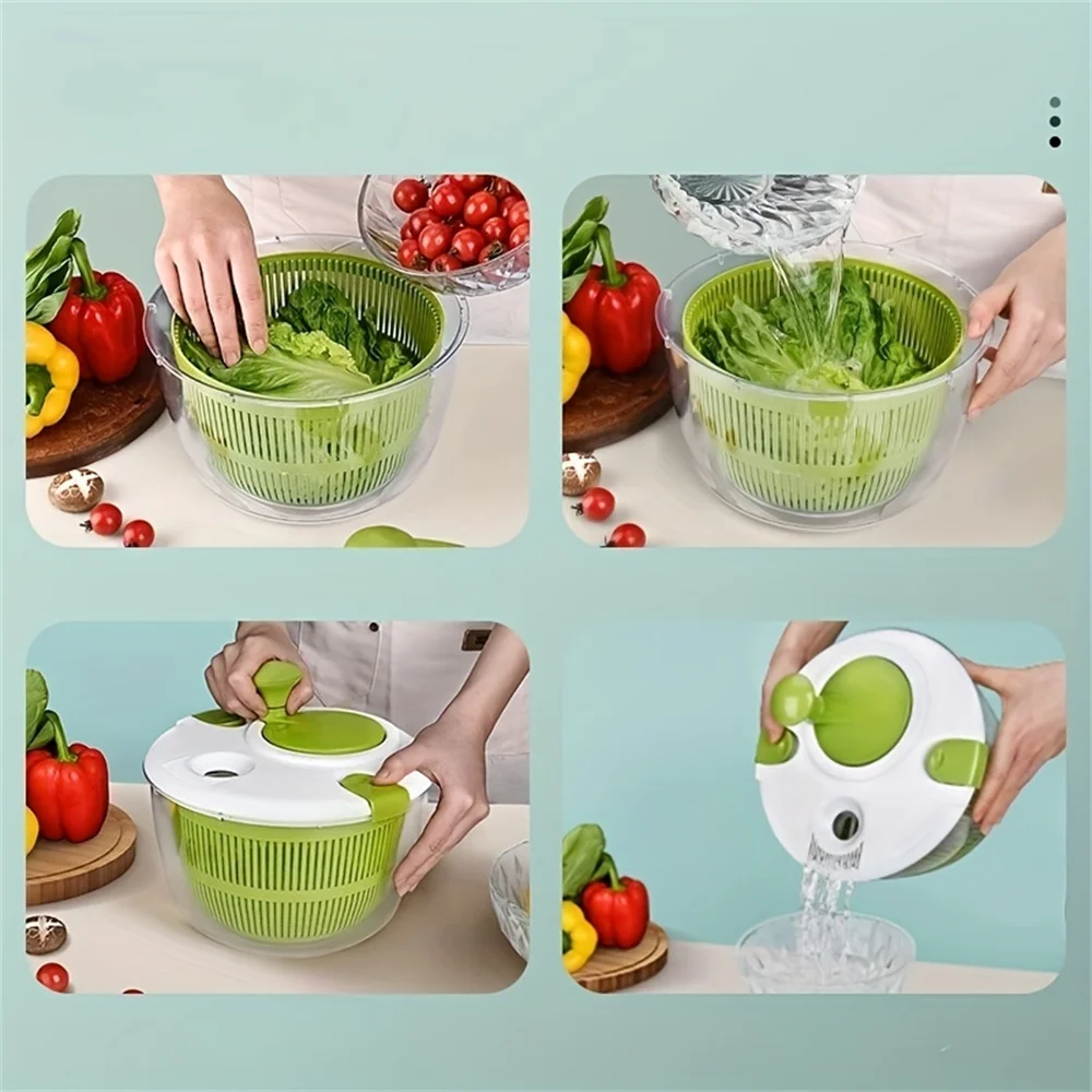 Salad Spinner and Lettuce Washer Efficient Vegetable Dryer, Drainer, and Strainer for Fresh Leafy Greens