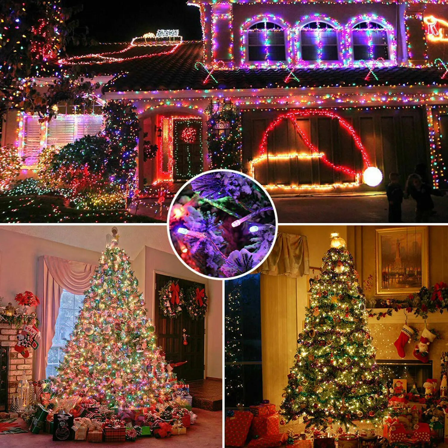 LED Solar String Lights, Solar Powered Xmas Outdoor Lights, Waterproof Starry Christmas Fairy Lights for Patio