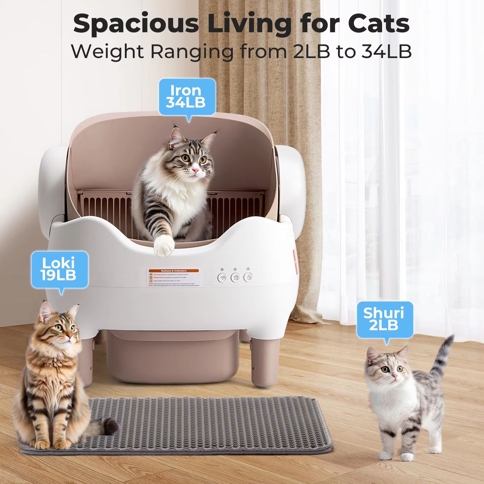 Smart Self-Cleaning Litter Box – Automatic Cat Litter Box with APP Control & Large Odor-Free Waste Bin
