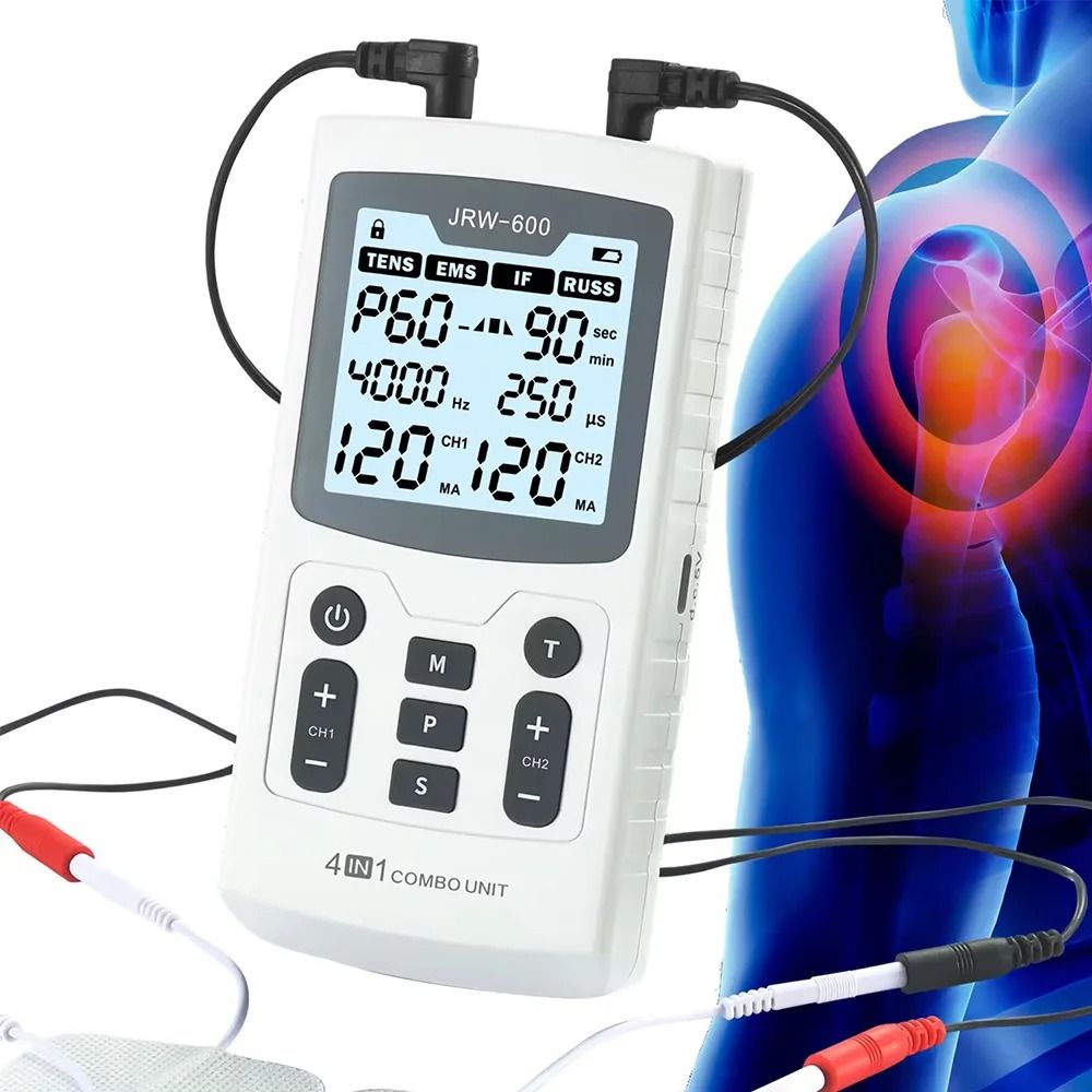 4 in 1 Electric Muscle Stimulator with EMS TENS IFT and RUSS Pulse Therapy