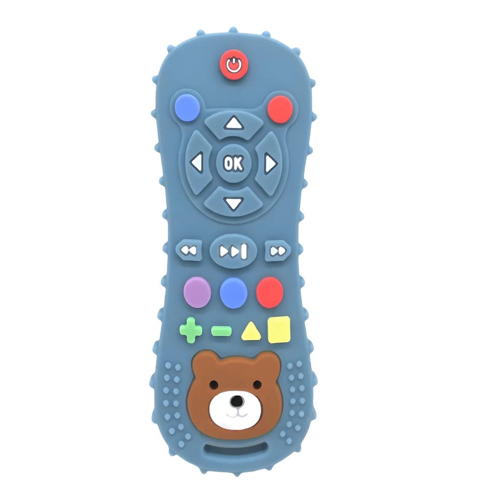 Baby Silicone Remote Teether, Teething Stick Pacifier Glove Toy Set