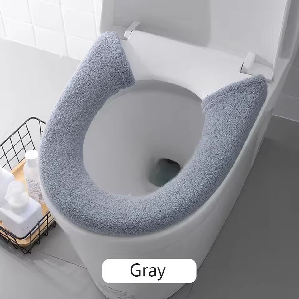 Thickened Washable Toilet Seat Warmer – Soft Thermal Closestool Mat & Protective Cover Pad