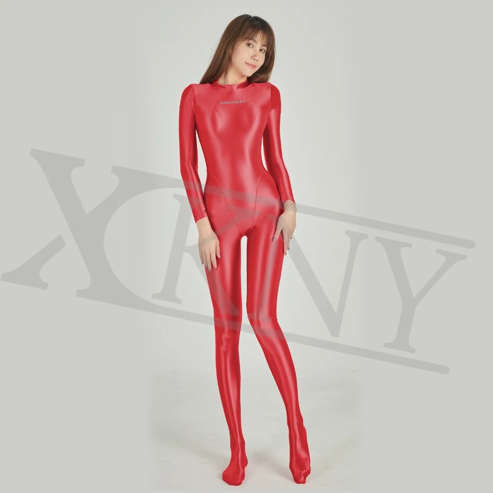 Satin Full Body Yoga Jumpsuit Long Sleeve