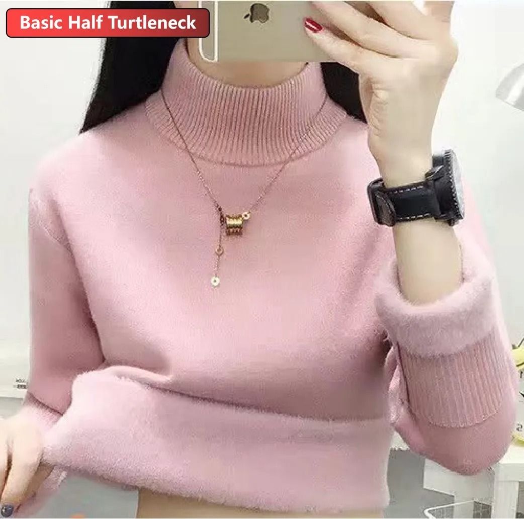 Elegant Thicken Velvet-Lined Turtleneck Sweater – Slim Knit Pullover & Warm Winter Jumper