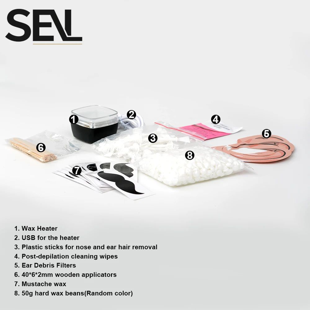USB Wax Heater Machine Facial Nose Hair Removal Waxing Kit