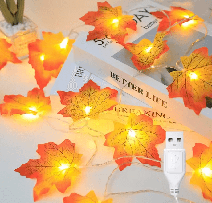 Maple Leaf LED Fall String Lights