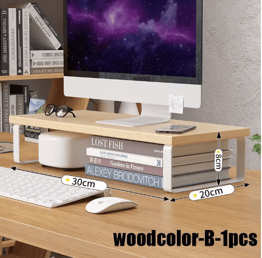 Adjustable Laptop Stand for Desk Ergonomic Desktop Monitor Riser with Storage Shelf