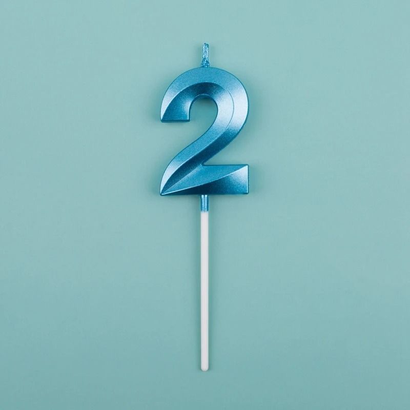 3D Metallic Digital Birthday Candle