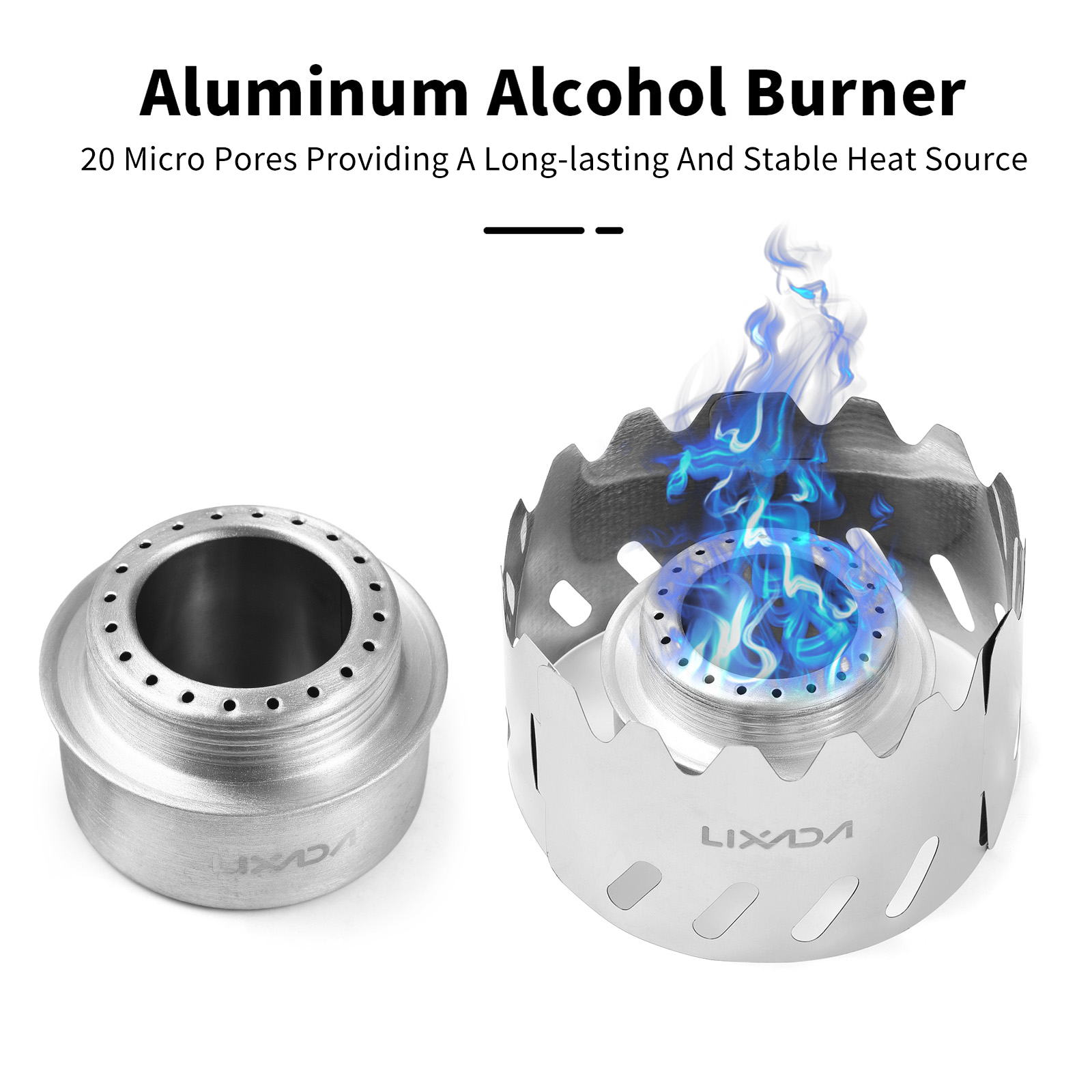 Compact Alcohol Burner with Windshield for Camping, Hiking, and Survival