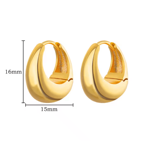 LuxeDrop Chunky Gold Hoop Earrings – Stainless Steel Water Drop Statement Jewelry