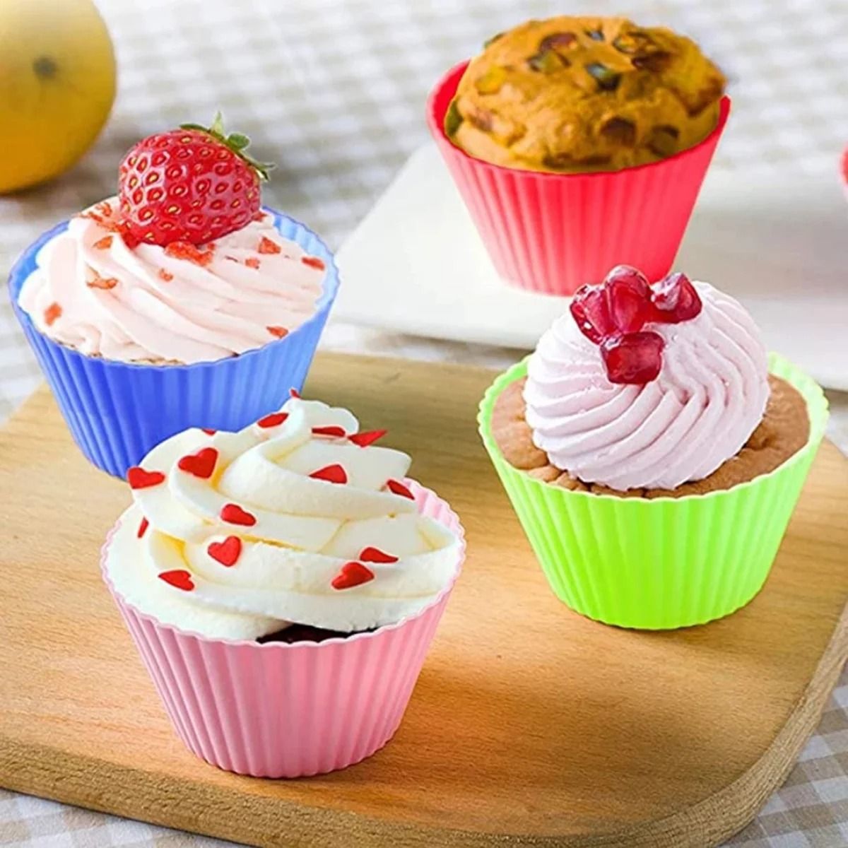 Silicone Small Cake Cup Mold 12pcs Pudding Jelly Baking Cups