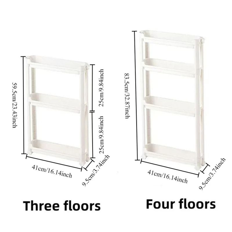 Slim Behind the Door Storage Cabinet Trolley Multi Layer Space Saver