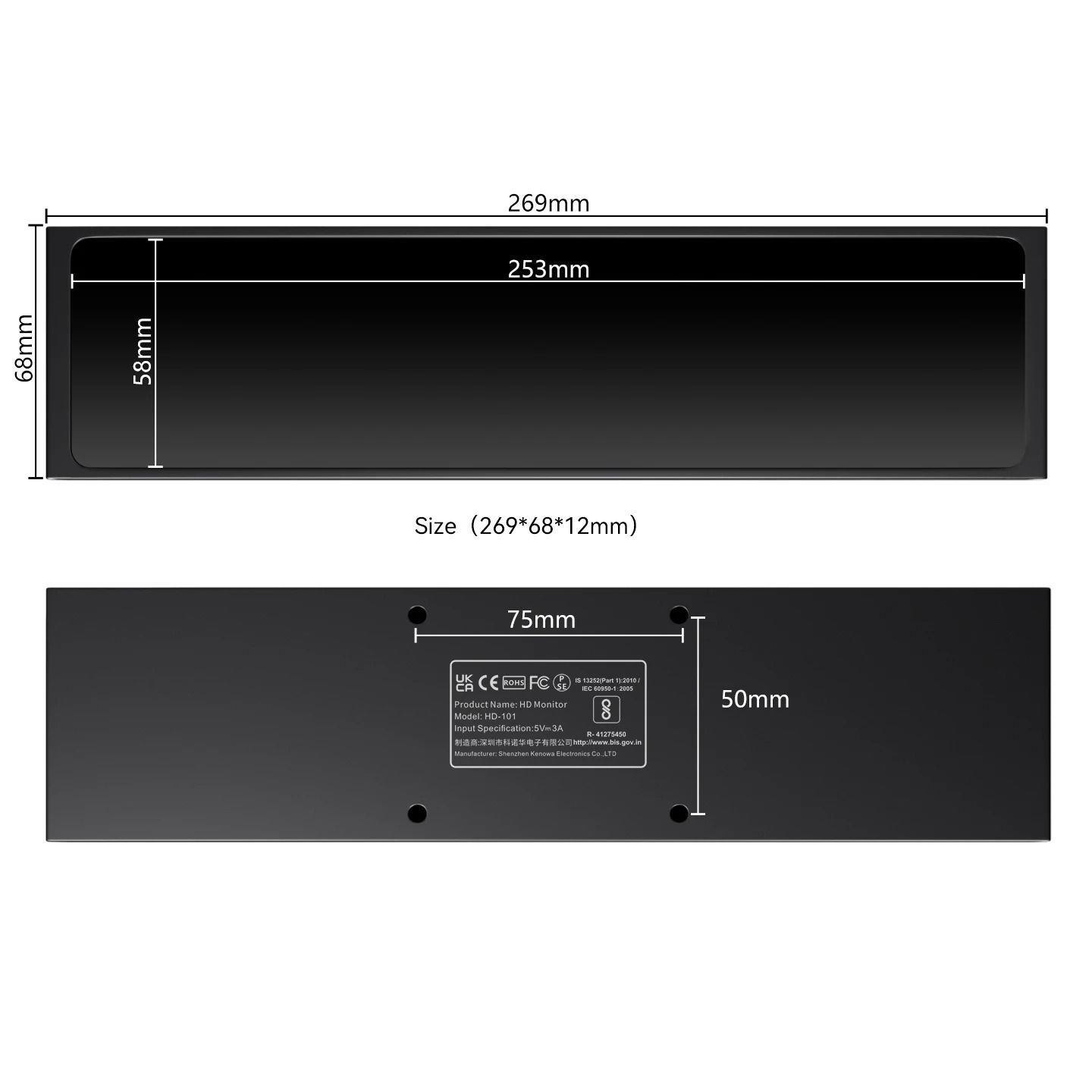 11.3 Inch Ultra-Portable IPS Monitor | VESA Compatible Dual HDMI & USB-C Display