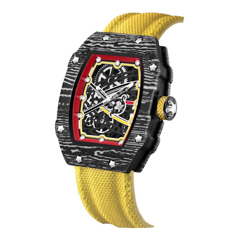 Ultra Thin Barrel Shape Quartz Watch Nylon Strap Stylish Casual Timepiece