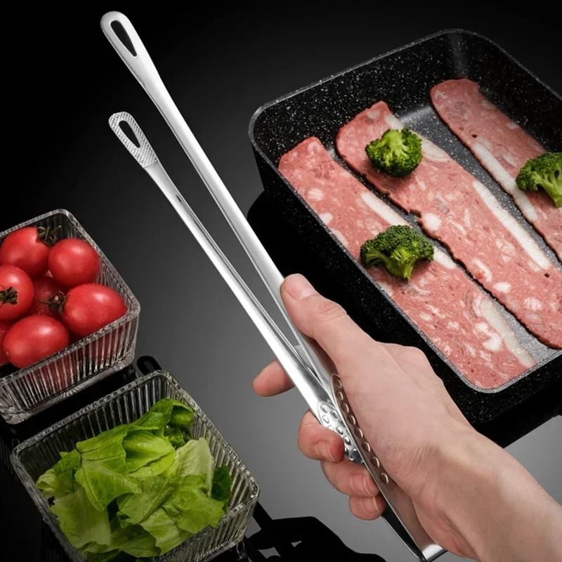 Stainless Steel Kitchen Tongs for Cooking and BBQ Grill