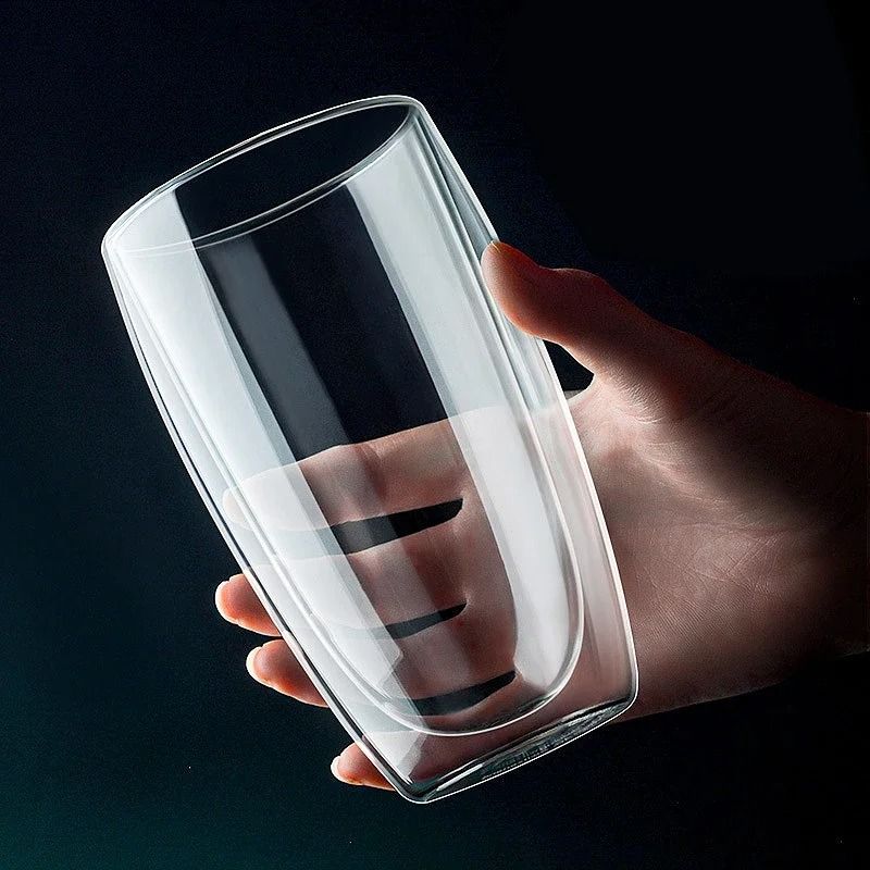 Double-Wall Insulated Glass Mug – High-Performance Heat-Resistant Tumbler for Coffee, Whiskey & Cocktails