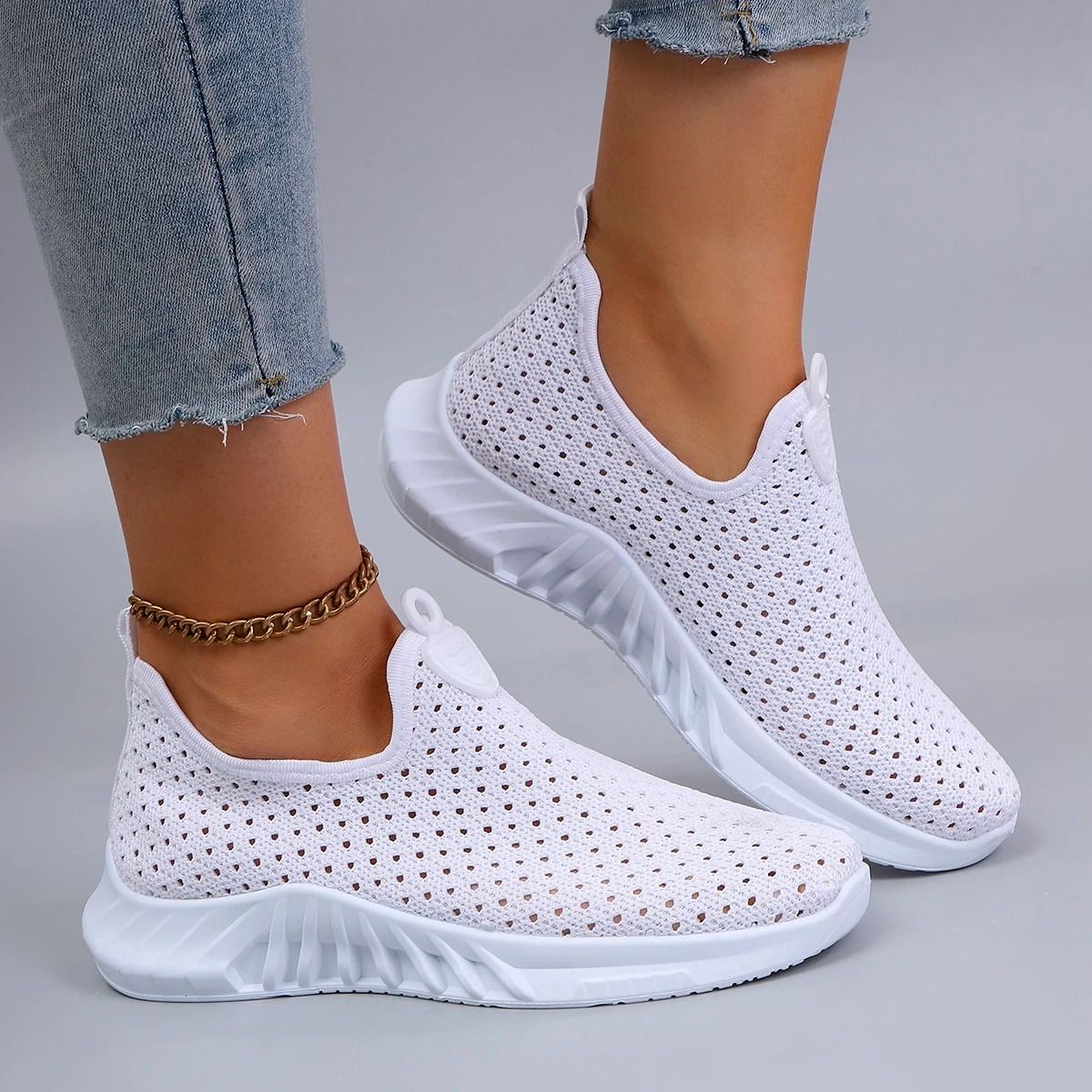 Womens Summer Mesh Flat Shoes Breathable Casual Sneakers