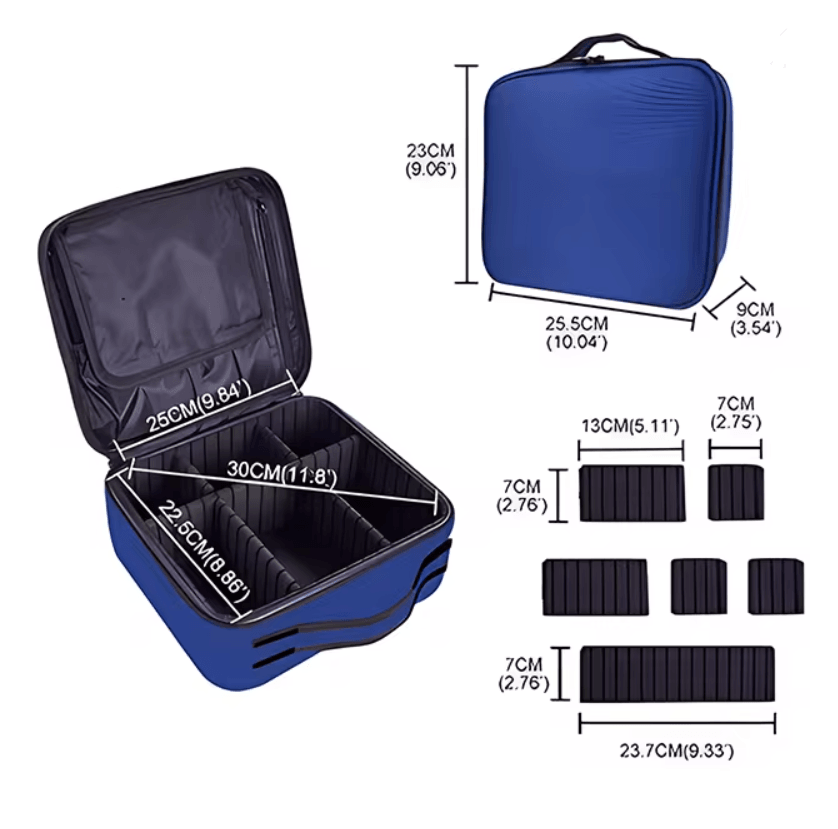 EmbroiLuxe Waterproof Embroidered Makeup Bag Large Capacity Travel Cosmetic Case