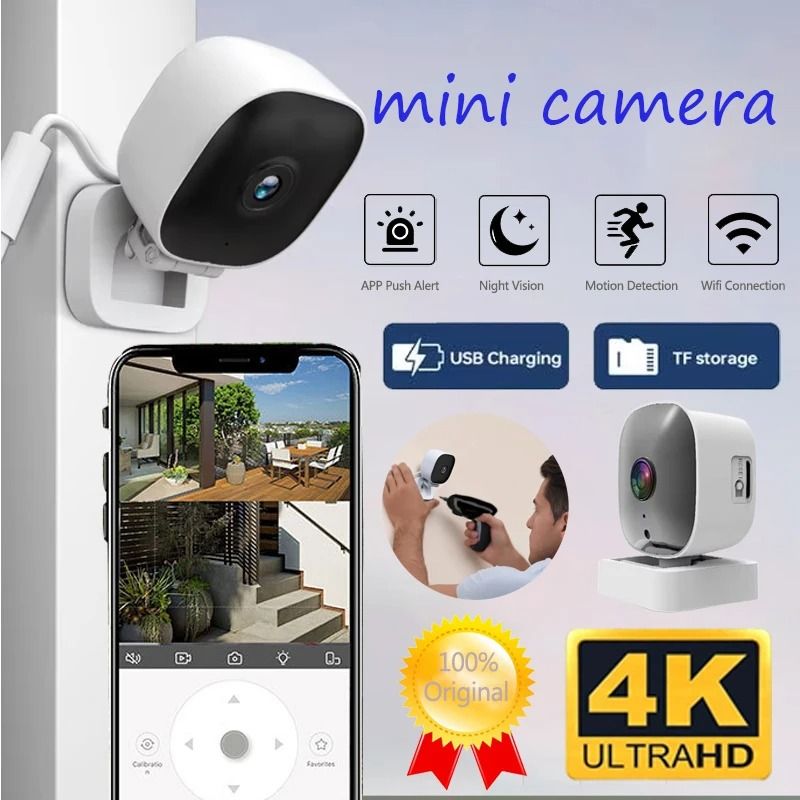 4K HD Mini Security Camera | Full-Color Night Vision & WiFi | Executive IP65 Waterproof 2-Way Audio Surveillance
