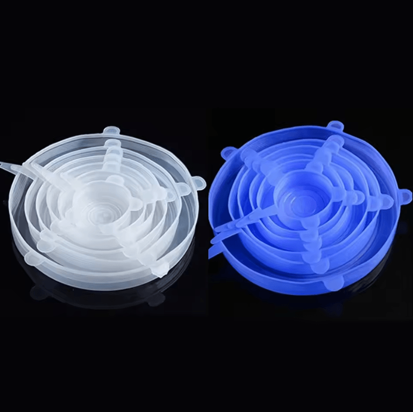 6 Pcs Silicone Cover Stretch Lids Universal Adaptable Kitchen Bowl Caps