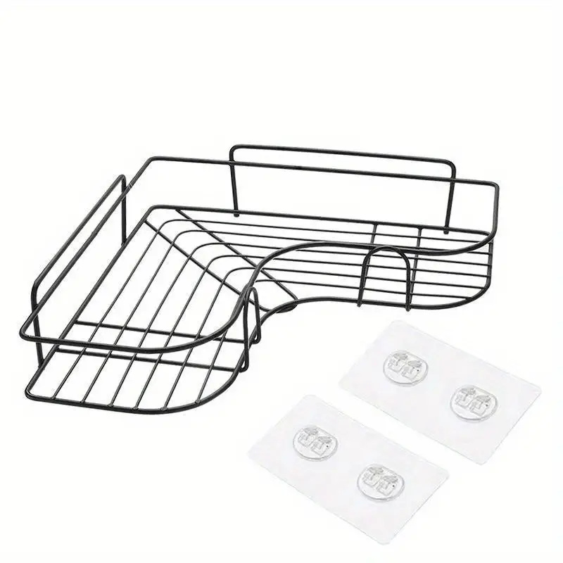 Stainless Steel Corner Shower Caddy Wall-Mounted No-Drill Bathroom Organizer Shelf for Kitchen and Bathroom Storage