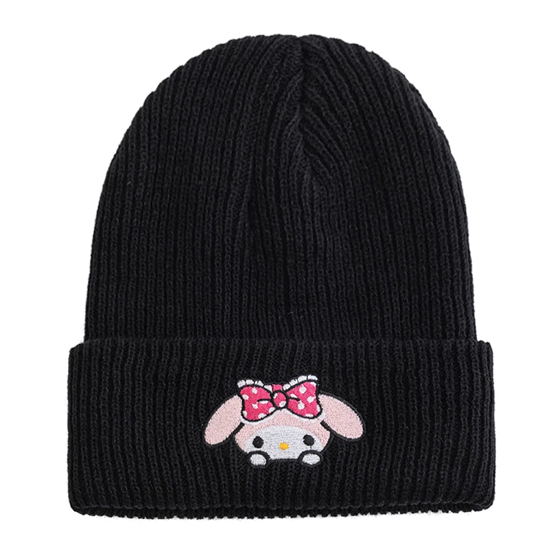 Women Winter Knitted Cap Hot Sale Saniro Hello Kitty Beanie Hat Cute Cartoon Melody