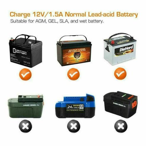 Automatic Smart Battery Charger, Car Auto Trickle Maintainer, Multi-Protection Features