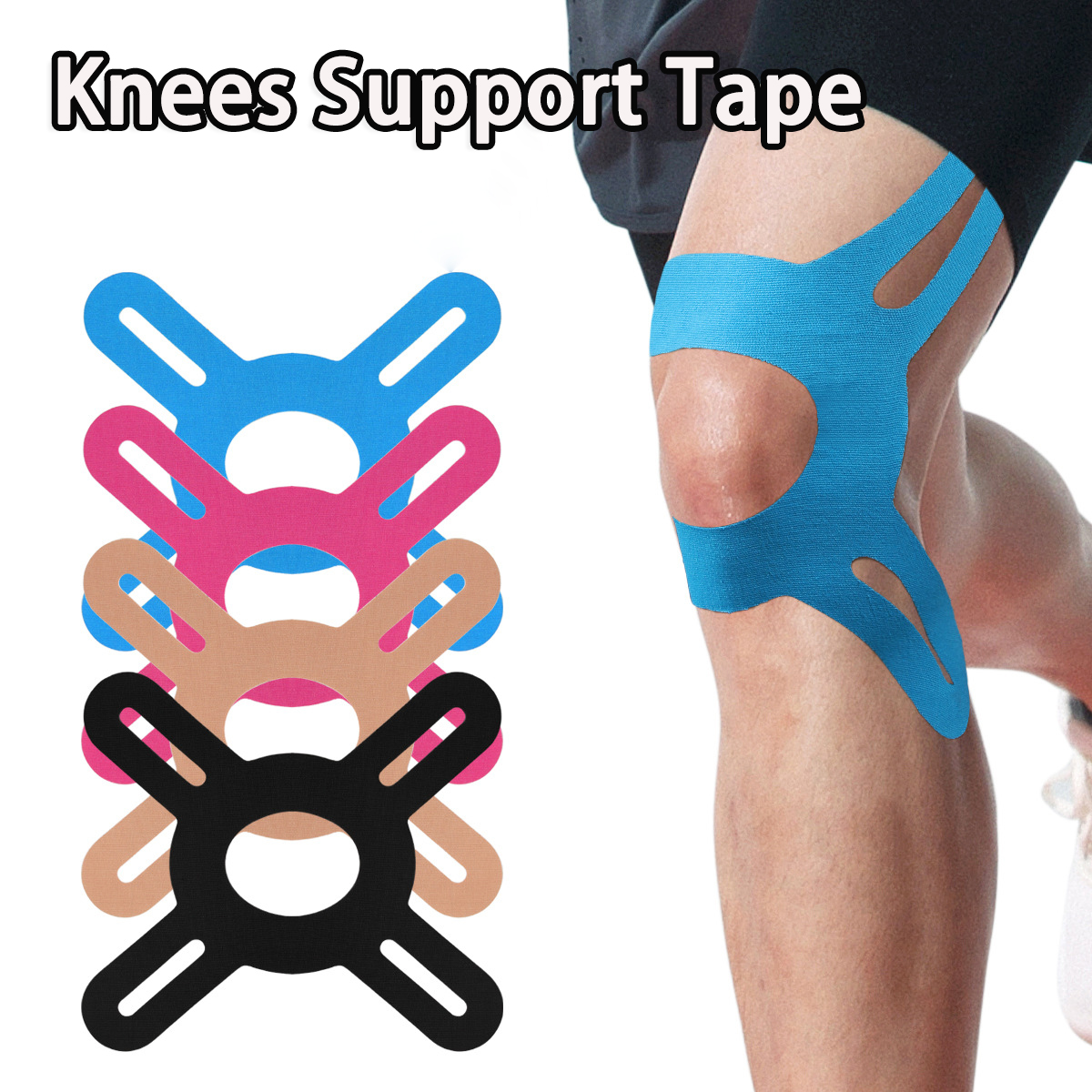 Support Tapes Knee Bandage Waterproof, Professional Kinesiology Tape for Knees, Pain Relief