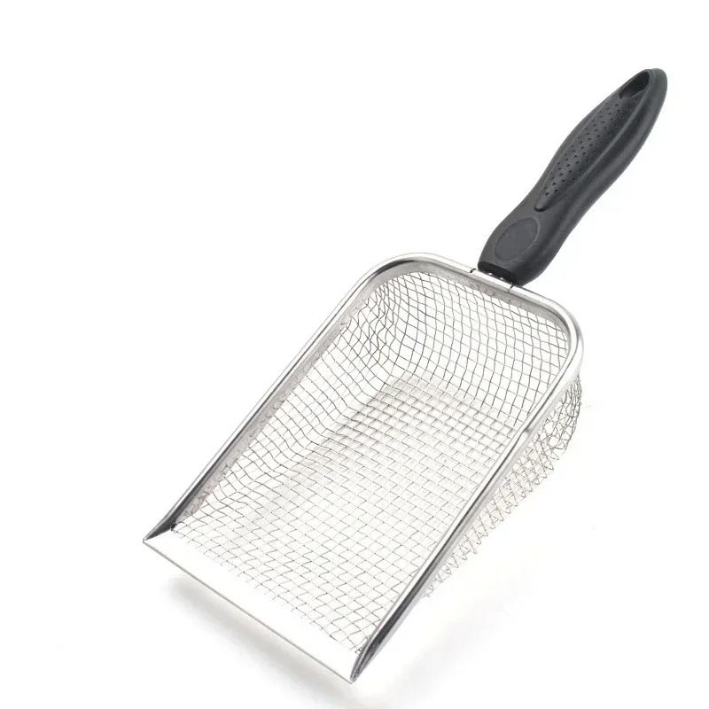 Stainless Steel Cat Litter Scoop Long Handle Metal Waste Shovel