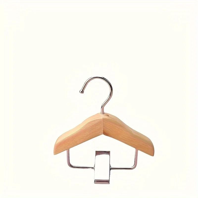 Mini Wooden Clip Hangers Space Saving Organizer for Pet Clothes and Small Accessories