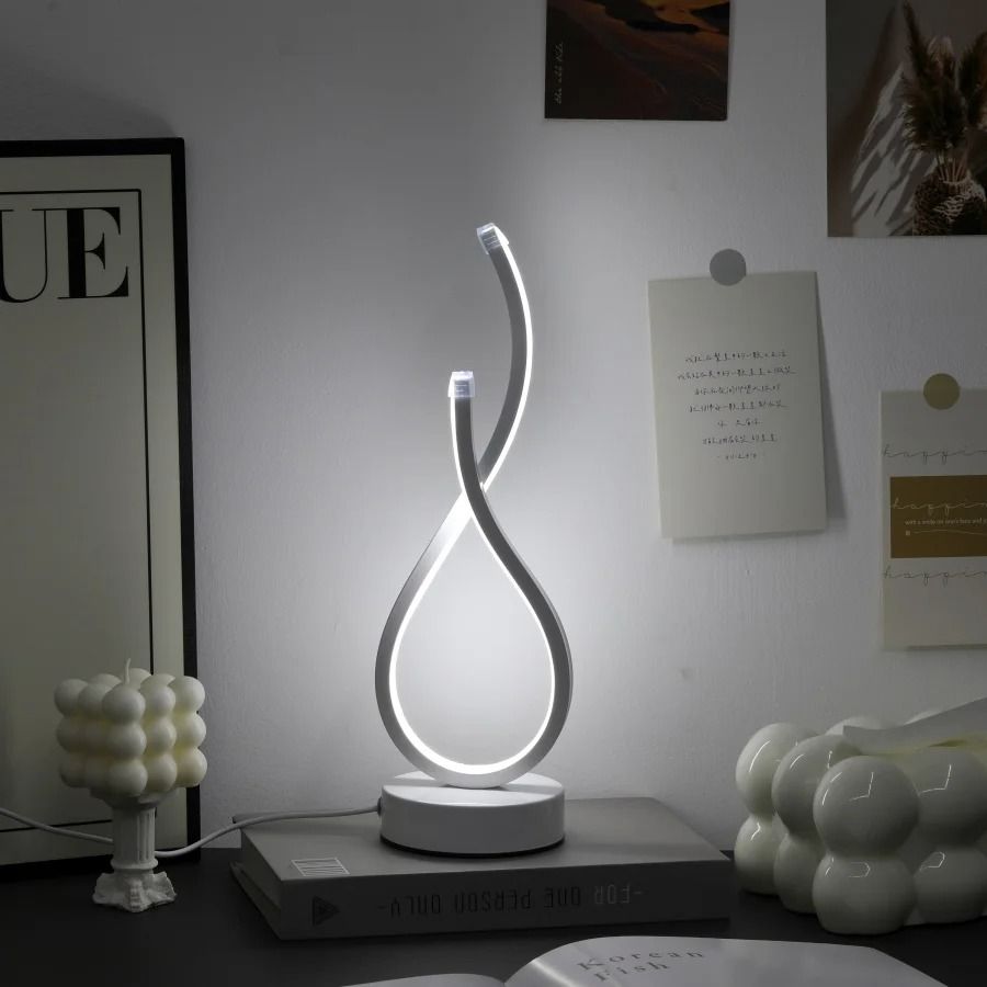 Modern White LOVE Gesture Desktop Lamp USB Powered Three Color LED Night Light