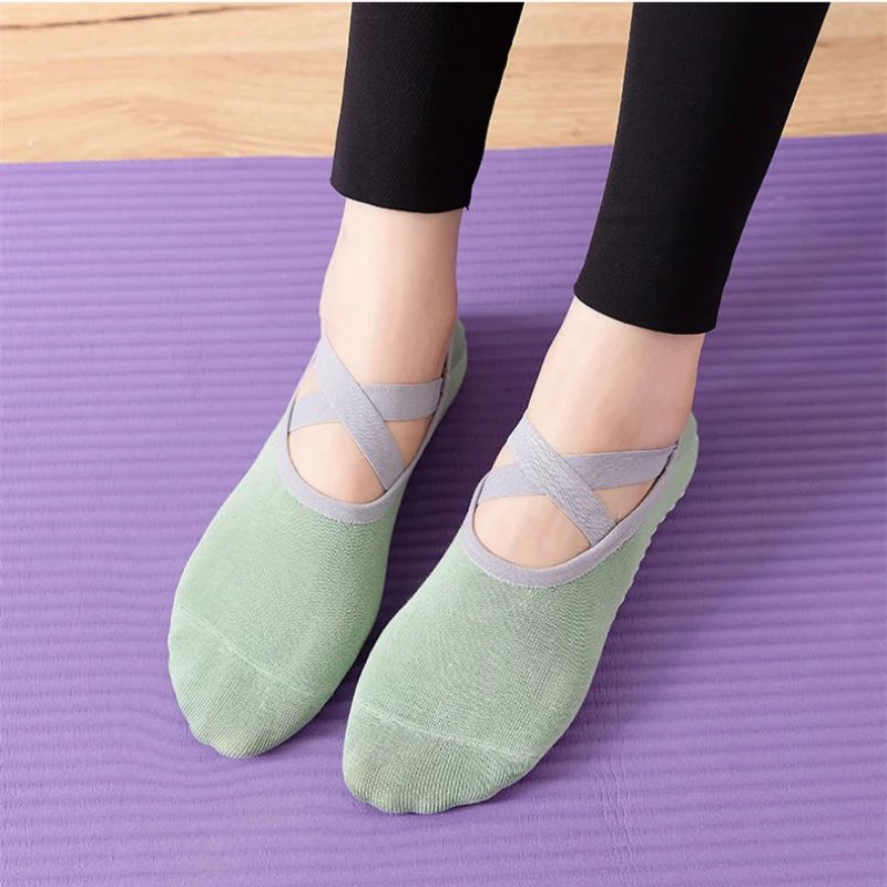 Professional Womens Backless Yoga Socks – Silicone Anti-Slip Ballet & Pilates Grip Socks