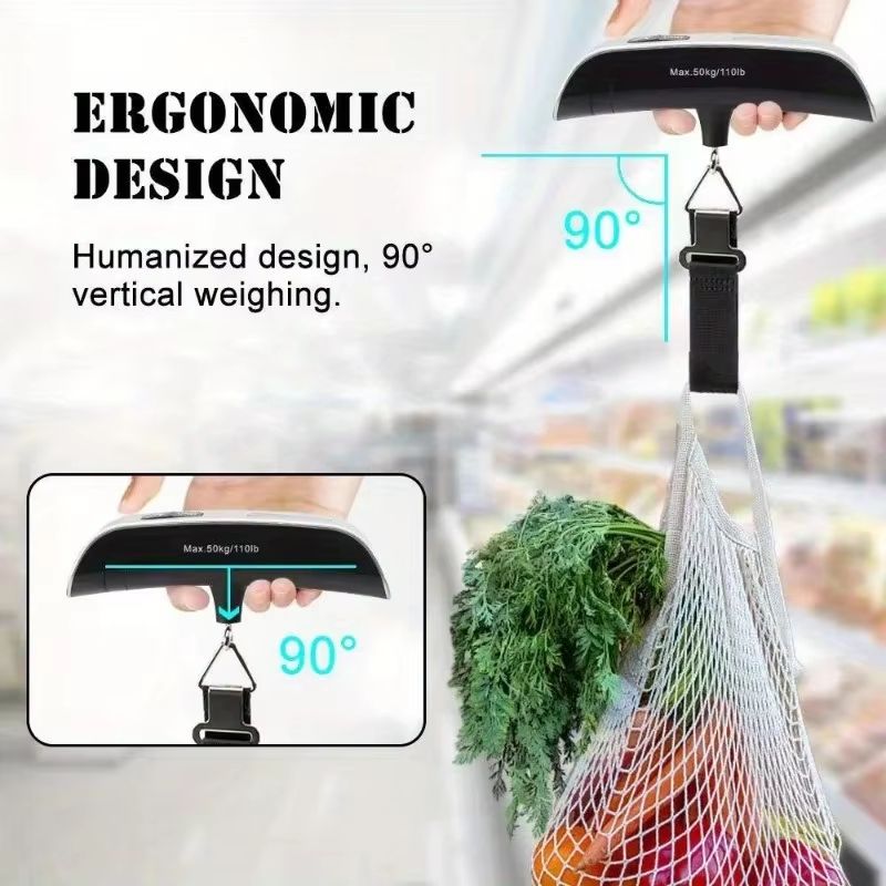 Digital Portable Luggage Scale – 110 lb/50 kg Hanging Suitcase Weighing Scale with LCD Display