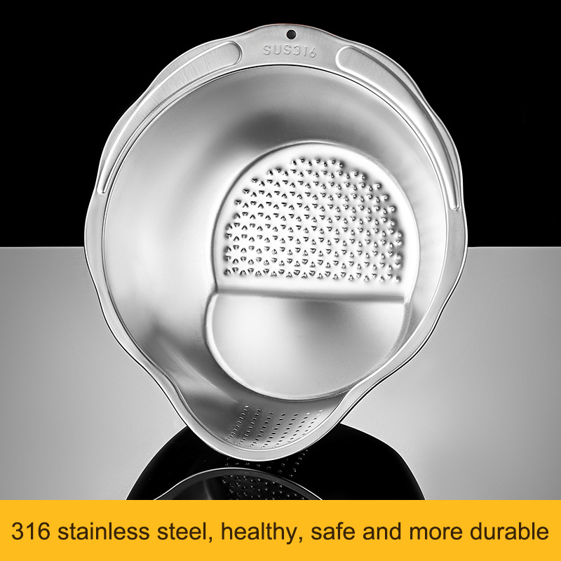 Stainless Steel Rice Washer Strainer Bowl Multi purpose Sieve for Rice, Fruit, and Kitchen Straining