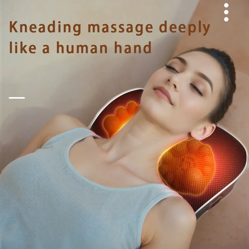 Electric Shiatsu Neck and Back Massage Pillow with Heat