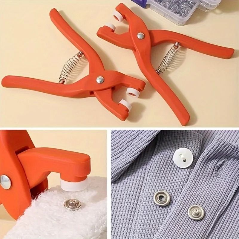 50 Piece Snap Button Kit with Manual Press Pliers
