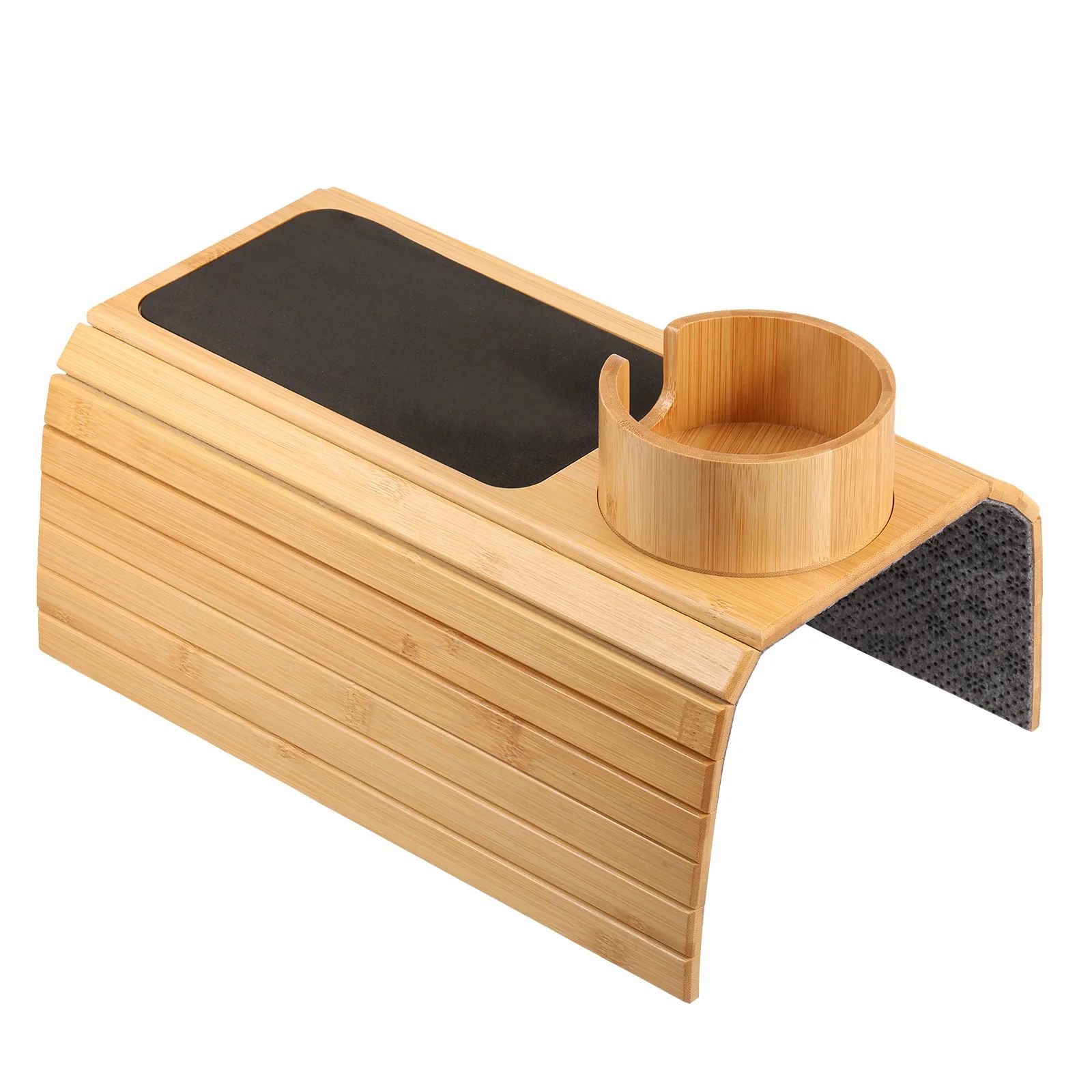 Bamboo Sofa Armrest Cup Holder Tray